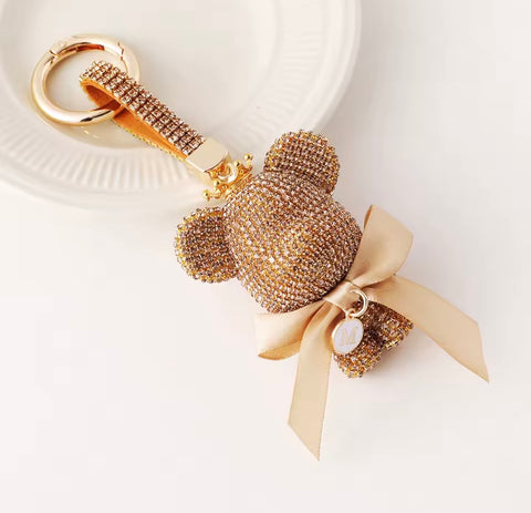 Brown Bear Bow Keychain