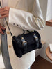 Black Furry Buckle Bag