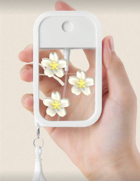 White Flower Portable Spray Bottle Keychain (Empty Bottle)
