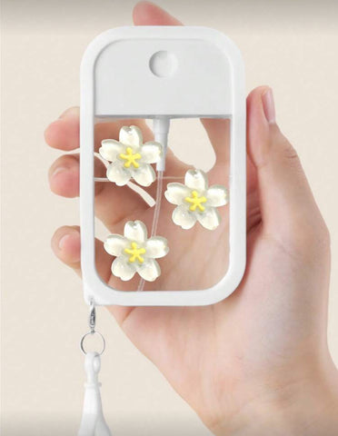 White Flower Portable Spray Bottle Keychain (Empty Bottle)