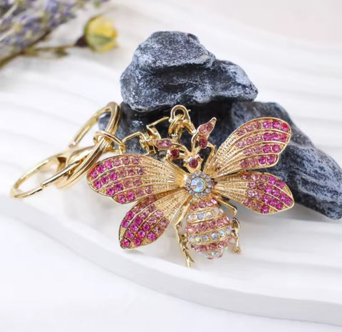 Pink Queen Bee Keychain