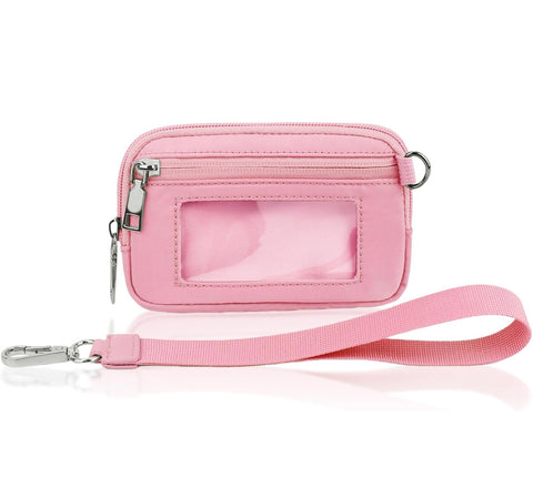 Pink Card Holder Pouch Wristlet