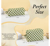 Green Checkered 2-Piece Makeup Bag