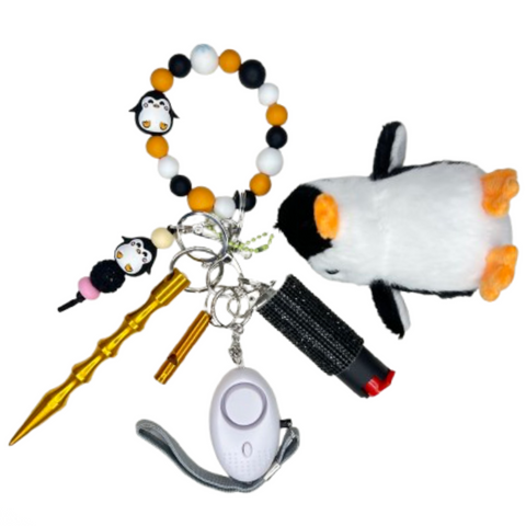 Penguin Beaded Self Defense Keychain