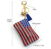 American Flag Rhinestone Keychain
