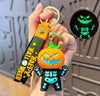 Glow in the Dark Scary Pumpkin Keychain