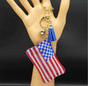 American Flag Rhinestone Keychain