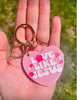 Love Like Jesus Pink Heart Keychain