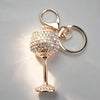 Champagne Wine Glass Bling Keychain