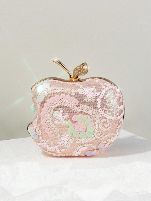 Pink Sequin Apple Clutch