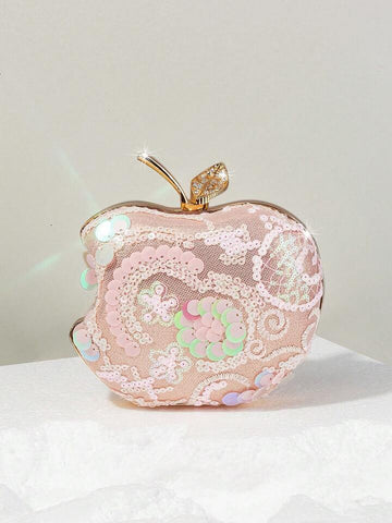 Pink Sequin Apple Clutch