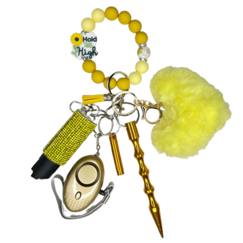 Hold Your Head High Beaded Self Defense Keychain