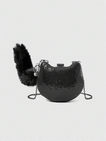 Black Cat Tail Crossbody Bag