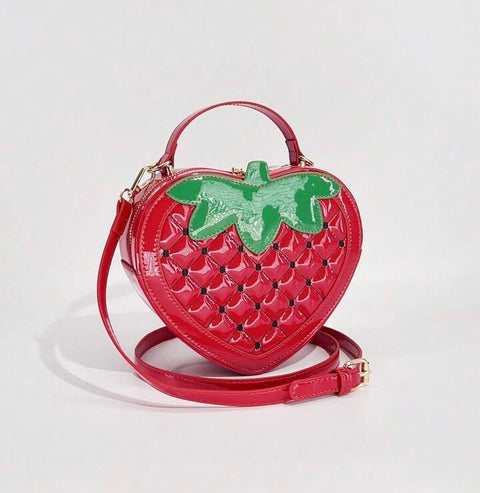 Strawberry Quilted Pattern Handbag