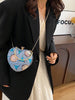 Blue Sequin Heart Crossbody Bag