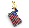 American Flag Rhinestone Keychain