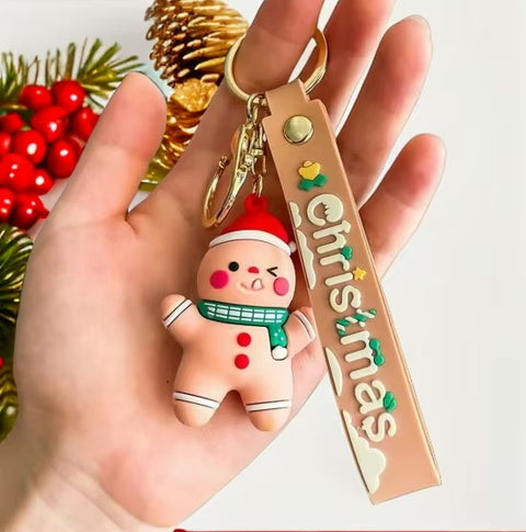 Christmas Gingerbread Man Charm Keychain