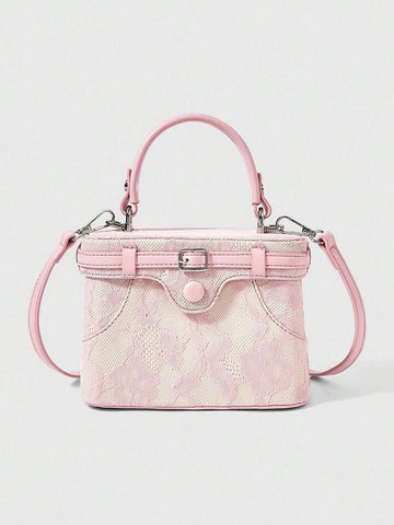 Pink Lace Box Handbag