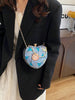 Blue Sequin Heart Crossbody Bag