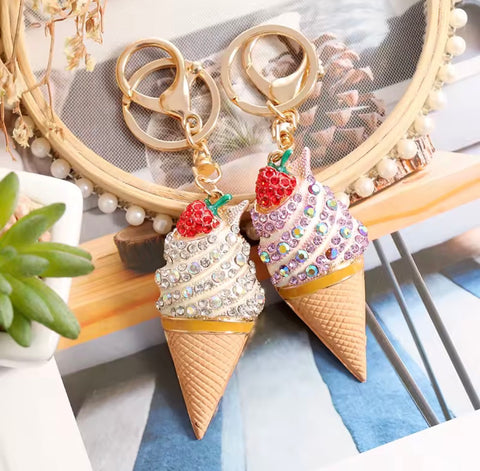 Ice Cream Bling Keychain