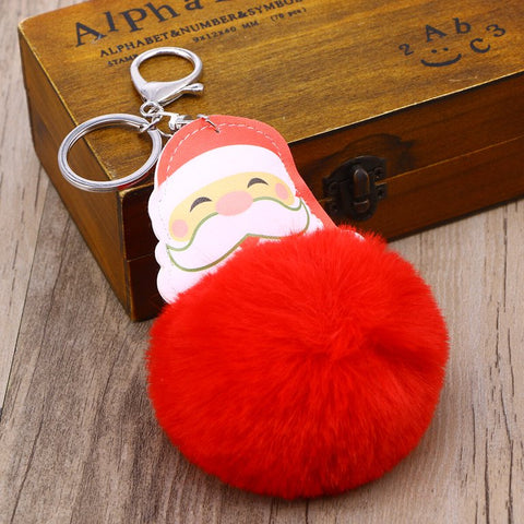 Santa Pom Pom Keychain