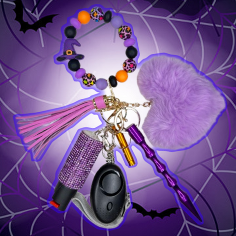 Witches Hat Beaded Self Defense Keychain (Beads Color May Vary)