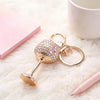Champagne Wine Glass Bling Keychain