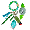 Green Bat Beaded Self Defense Keychain