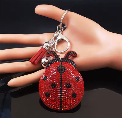 Ladybug Rhinestone Keychain