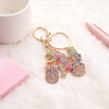 Frog on a Bicycle Bling Keychain
