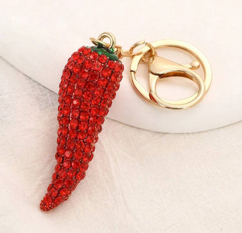 Chili Pepper Bling Keychain