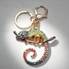 Colorful Chameleon Bling Keychain