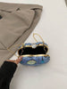 Blue Sequin Heart Crossbody Bag