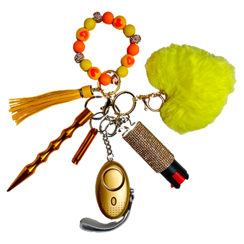 Fall Beaded Self Defense Keychain