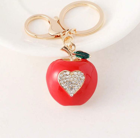 Apple Heart Keychain