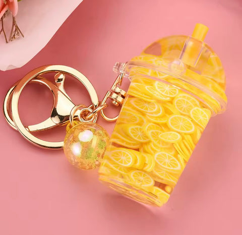 Lemon Liquid Keychain