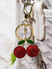 Round Cherry Bling Keychain