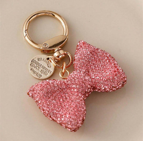 Pink Bling Bow Keychain
