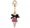 Ice Cream Bling Bow Keychain