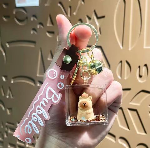 Capybara Liquid Keychain