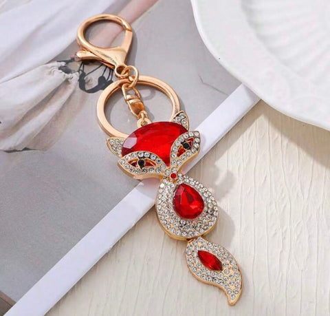 Red Fox Gem Keychain
