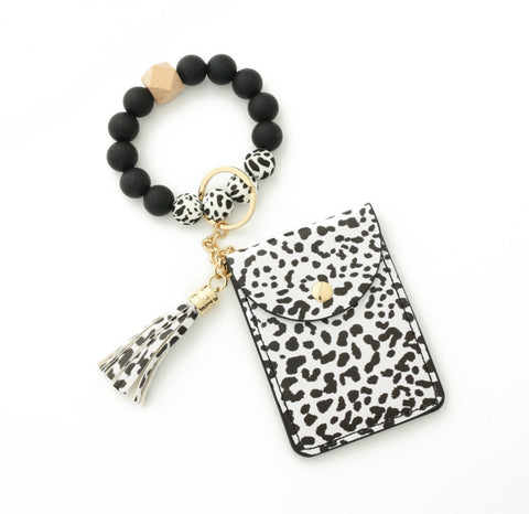 Cow Print Pouch Wristlet