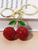 Round Cherry Bling Keychain