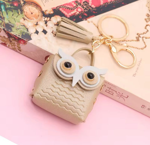 Mini Owl Coin Bag Keychain