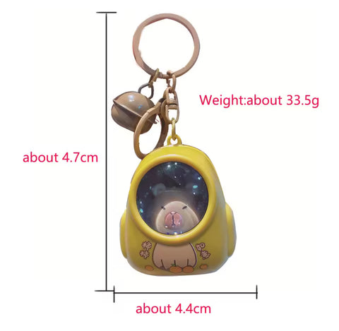 Capybara Space Light Keychain