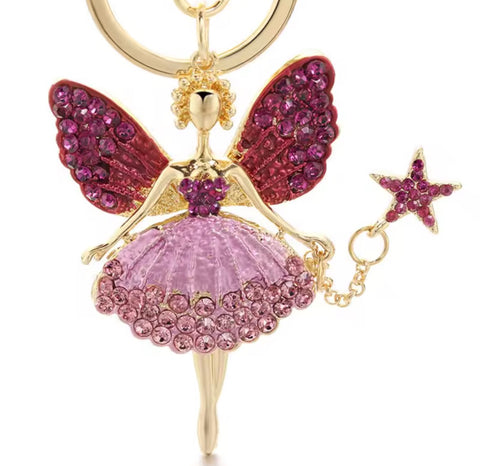 Pink Butterfly Fairy Keychain