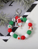 Christmas Gnome Beaded Self Defense Keychain