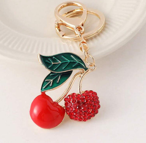 Cherry Half Bling Keychain