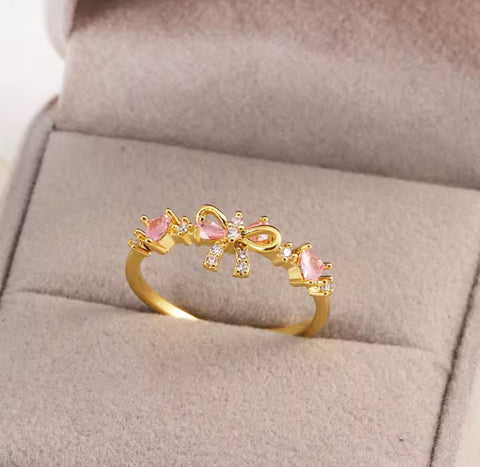 Pink Bow Ring