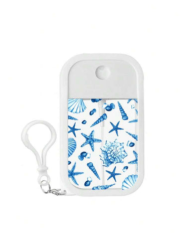 Blue Seashell Portable Spray Bottle Keychain (Empty Bottle)